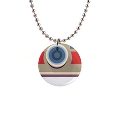 Photo Camera Machine Colorful Art 1  Button Necklace by Ndabl3x