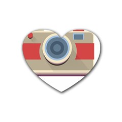 Photo Camera Machine Colorful Art Rubber Coaster (heart) by Ndabl3x