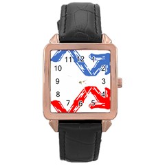 Arrow Up Down Rose Gold Leather Watch  by Ndabl3x