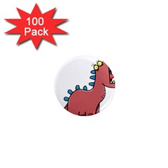 Dinosaur Dragon Drawing Cute 1  Mini Magnets (100 Pack)  by Ndabl3x