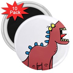 Dinosaur Dragon Drawing Cute 3  Magnets (10 Pack)  by Ndabl3x