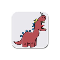 Dinosaur Dragon Drawing Cute Rubber Square Coaster (4 Pack) by Ndabl3x