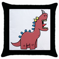 Dinosaur Dragon Drawing Cute Throw Pillow Case (black) by Ndabl3x