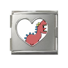 Dinosaur Dragon Drawing Cute Mega Link Heart Italian Charm (18mm) by Ndabl3x