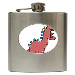 Dinosaur Dragon Drawing Cute Hip Flask (6 Oz) by Ndabl3x