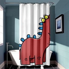 Dinosaur Dragon Drawing Cute Shower Curtain 36  X 72  (stall)  by Ndabl3x