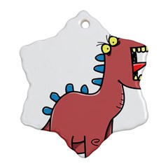 Dinosaur Dragon Drawing Cute Snowflake Ornament (two Sides) by Ndabl3x