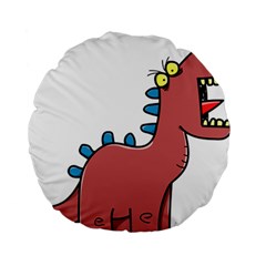 Dinosaur Dragon Drawing Cute Standard 15  Premium Round Cushions by Ndabl3x