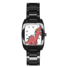 Dinosaur Dragon Drawing Cute Stainless Steel Barrel Watch by Ndabl3x