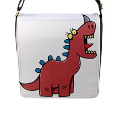 Dinosaur Dragon Drawing Cute Flap Closure Messenger Bag (l) by Ndabl3x