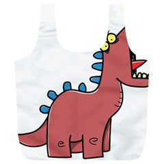 Dinosaur Dragon Drawing Cute Full Print Recycle Bag (xl) by Ndabl3x