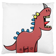 Dinosaur Dragon Drawing Cute Large Premium Plush Fleece Cushion Case (two Sides) by Ndabl3x