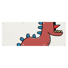 Dinosaur Dragon Drawing Cute Banner And Sign 8  X 3  by Ndabl3x