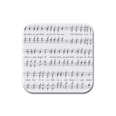 Jingle Bells Song Christmas Carol Rubber Square Coaster (4 Pack) by Ndabl3x