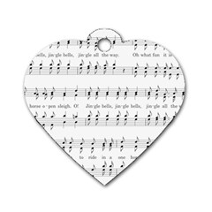 Jingle Bells Song Christmas Carol Dog Tag Heart (two Sides) by Ndabl3x