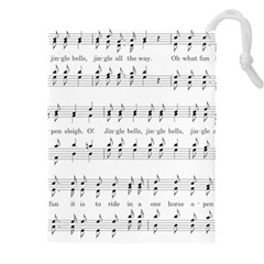 Jingle Bells Song Christmas Carol Drawstring Pouch (4xl) by Ndabl3x