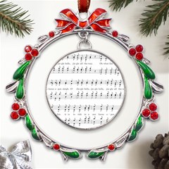 Jingle Bells Song Christmas Carol Metal X mas Wreath Ribbon Ornament by Ndabl3x