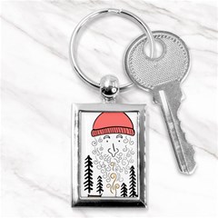 Santa Claus Cabin Hut Campfire Key Chain (rectangle) by Ndabl3x