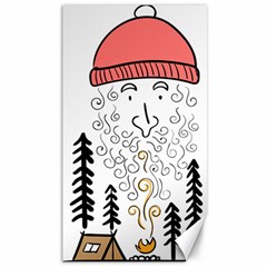 Santa Claus Cabin Hut Campfire Canvas 40  X 72 