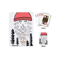 Santa Claus Cabin Hut Campfire Playing Cards Single Design (mini) by Ndabl3x