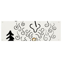 Santa Claus Cabin Hut Campfire Banner And Sign 9  X 3  by Ndabl3x