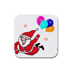 Nicholas Santa Claus Balloons Stars Rubber Square Coaster (4 Pack) by Ndabl3x