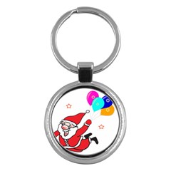 Nicholas Santa Claus Balloons Stars Key Chain (round) by Ndabl3x