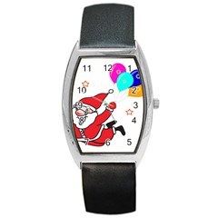 Nicholas Santa Claus Balloons Stars Barrel Style Metal Watch by Ndabl3x