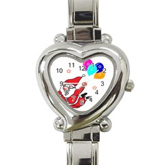 Nicholas Santa Claus Balloons Stars Heart Italian Charm Watch by Ndabl3x