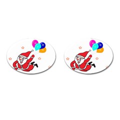 Nicholas Santa Claus Balloons Stars Cufflinks (oval) by Ndabl3x