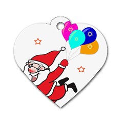 Nicholas Santa Claus Balloons Stars Dog Tag Heart (two Sides) by Ndabl3x