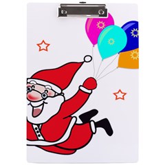 Nicholas Santa Claus Balloons Stars A4 Acrylic Clipboard by Ndabl3x