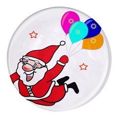 Nicholas Santa Claus Balloons Stars Round Glass Fridge Magnet (4 Pack) by Ndabl3x