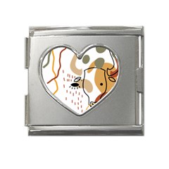 Abstract Bull Art Design Mega Link Heart Italian Charm (18mm) by Ndabl3x