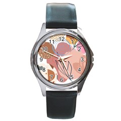 Abstract Circles Art Design Round Metal Watch by Ndabl3x