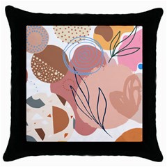 Abstract Circles Art Design Throw Pillow Case (black) by Ndabl3x