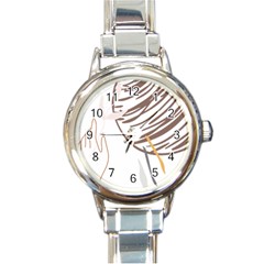 Abstract Hand Vine Lines Drawing Round Italian Charm Watch