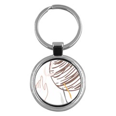 Abstract Hand Vine Lines Drawing Key Chain (Round)