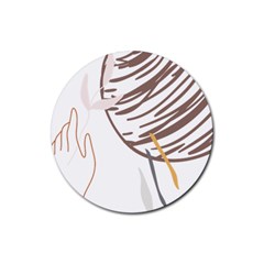 Abstract Hand Vine Lines Drawing Rubber Coaster (round) by Ndabl3x