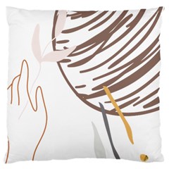 Abstract Hand Vine Lines Drawing Large Cushion Case (One Side)