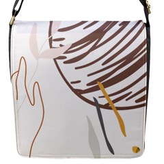 Abstract Hand Vine Lines Drawing Flap Closure Messenger Bag (S)