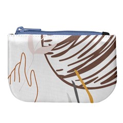 Abstract Hand Vine Lines Drawing Large Coin Purse