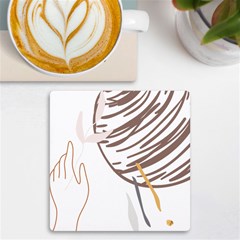 Abstract Hand Vine Lines Drawing UV Print Square Tile Coaster 