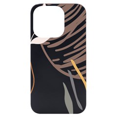 Abstract Hand Vine Lines Drawing iPhone 14 Pro Black UV Print Case