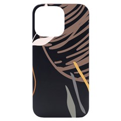 Abstract Hand Vine Lines Drawing iPhone 14 Pro Max Black UV Print Case