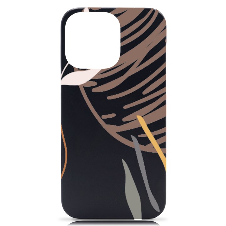 Abstract Hand Vine Lines Drawing iPhone 14 Pro Max Black UV Print Case