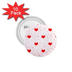 Hearts Romantic Love Valentines 1 75  Buttons (10 Pack) by Ndabl3x