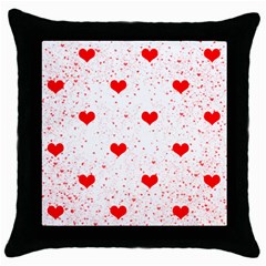 Hearts Romantic Love Valentines Throw Pillow Case (black) by Ndabl3x