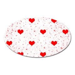 Hearts Romantic Love Valentines Oval Magnet by Ndabl3x