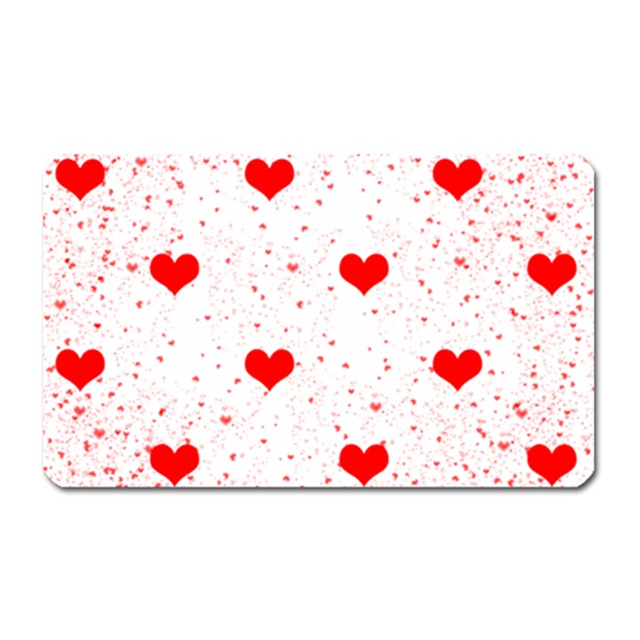 Hearts Romantic Love Valentines Magnet (Rectangular)